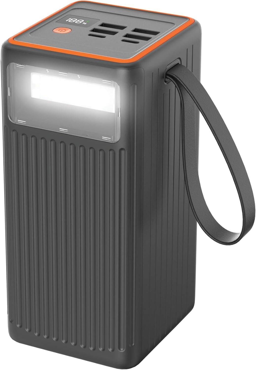 Porodo 60000mAh High Capacity Power Bank 65W PD Fast Charging with 6 Ports USB-C & USB-A Multi-Device Smart Power Hub for Laptop & Mobile