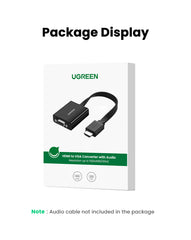 محول UGREEN HDMI إلى VGA بطول 25 سم (أسود)