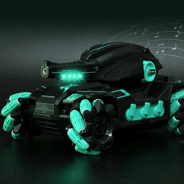Cool High Speed Water Pellet Shooting RC Water Tank Car with All Terrain Capability - Remote and Gesture Controlled