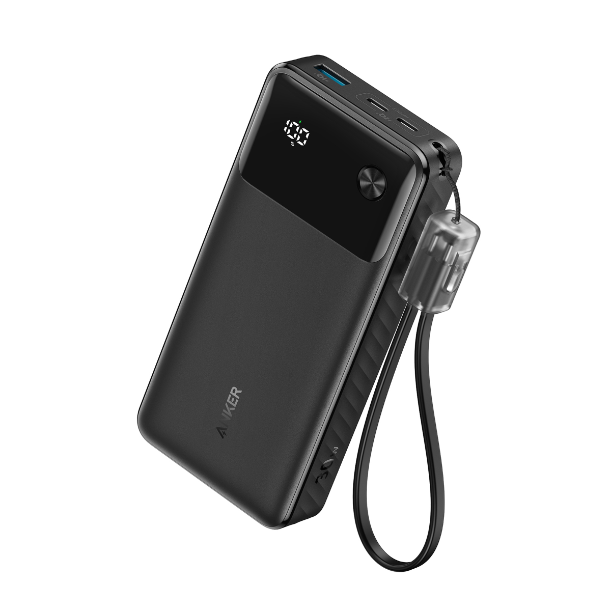 Anker Power Bank Powercore 20000mAh 30W Portable Charger with USB C Cable Lanyard Black