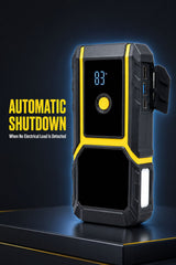 Multifunction 12V Car Emergency Jump Starter with 12000mAh Power Bank, 600A Peak Current, Intelligent Clamps, Dual USB Outputs, Digital LED Display and SOS Flashlight