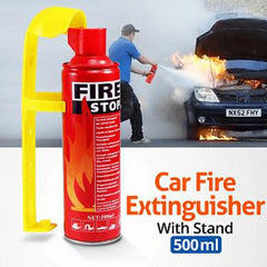 500ml Portable Car Fire Extinguisher Spray with Protective Handle Holder, 26 CM Compact Aerosol Fire Suppressant for Vehicle, Home, Kitchen & Emergency Use