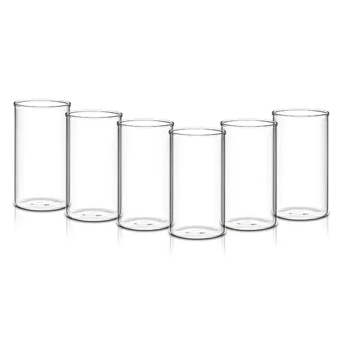 Borosil Vision Glasses - Set of Six - 295 ml | Crystal Clear Heat Resistant Everyday Drinkware for Hot and Cold Beverages