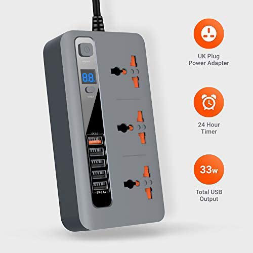 Smart Power Socket Extension Strip with 5 USB Fast Charging Ports and 3 Universal Power Sockets - 2