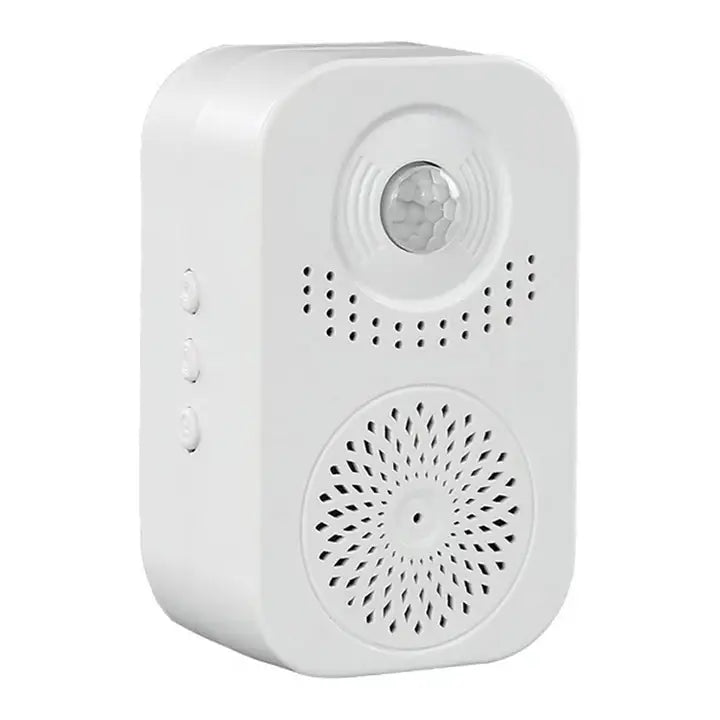 Motion Sensor Activated Voice Reminder Doorbell with Custom Recording, Automatic Welcome Announcements, Infrared Detection & USB/Battery Power Supply