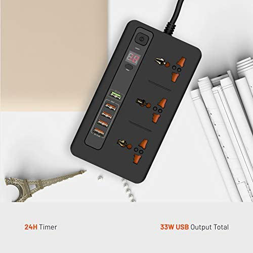 Smart Power Socket Extension Strip with 5 USB Fast Charging Ports and 3 Universal Power Sockets - 2