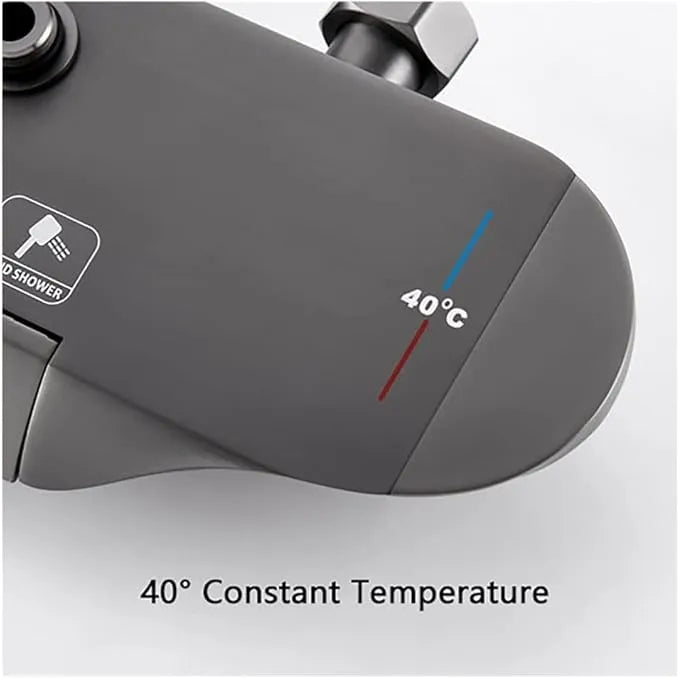 Elegant Thermostatic Shower System with Rainfall Shower Head, Tub Spout, Bidet Spray, Handheld Sprayer & 360° Rotatable Design