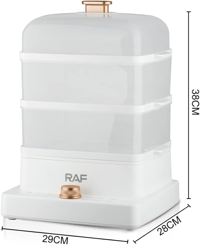 RAF 1200W 3-Tier Electric Food Steamer with 12L Capacity & Rapid Steam Release