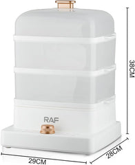 RAF 1200W 3-Tier Electric Food Steamer with 12L Capacity & Rapid Steam Release