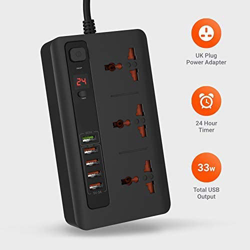 Smart Power Socket Extension Strip with 5 USB Fast Charging Ports and 3 Universal Power Sockets - 2
