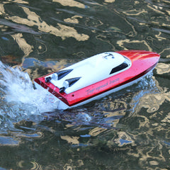 High-Speed Remote-Controlled Racing Toy Boat with 2.4GHz Radio Remote Control & Rechargeable Battery - 1500 mAh Battery & 25 KM/H Speed