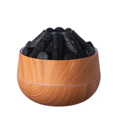 300ML Charcoal Fire Humidifier & Ambient Light with 2 Spray Modes, 2 Light Modes, Auto Shut-Off & Silent Operation