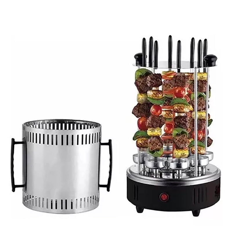 RAF Electric Vertical Rotating Charcoal Skewer Barbecue Grill - 8 Skewers & 1200W