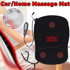 Premium Mini Robotic Heated Back Massage Cushion with 3 Massage Motors, 8 Massage Modes, RC Controller, Home & Car Power Adapter for Office, Travel & Daily Relaxation