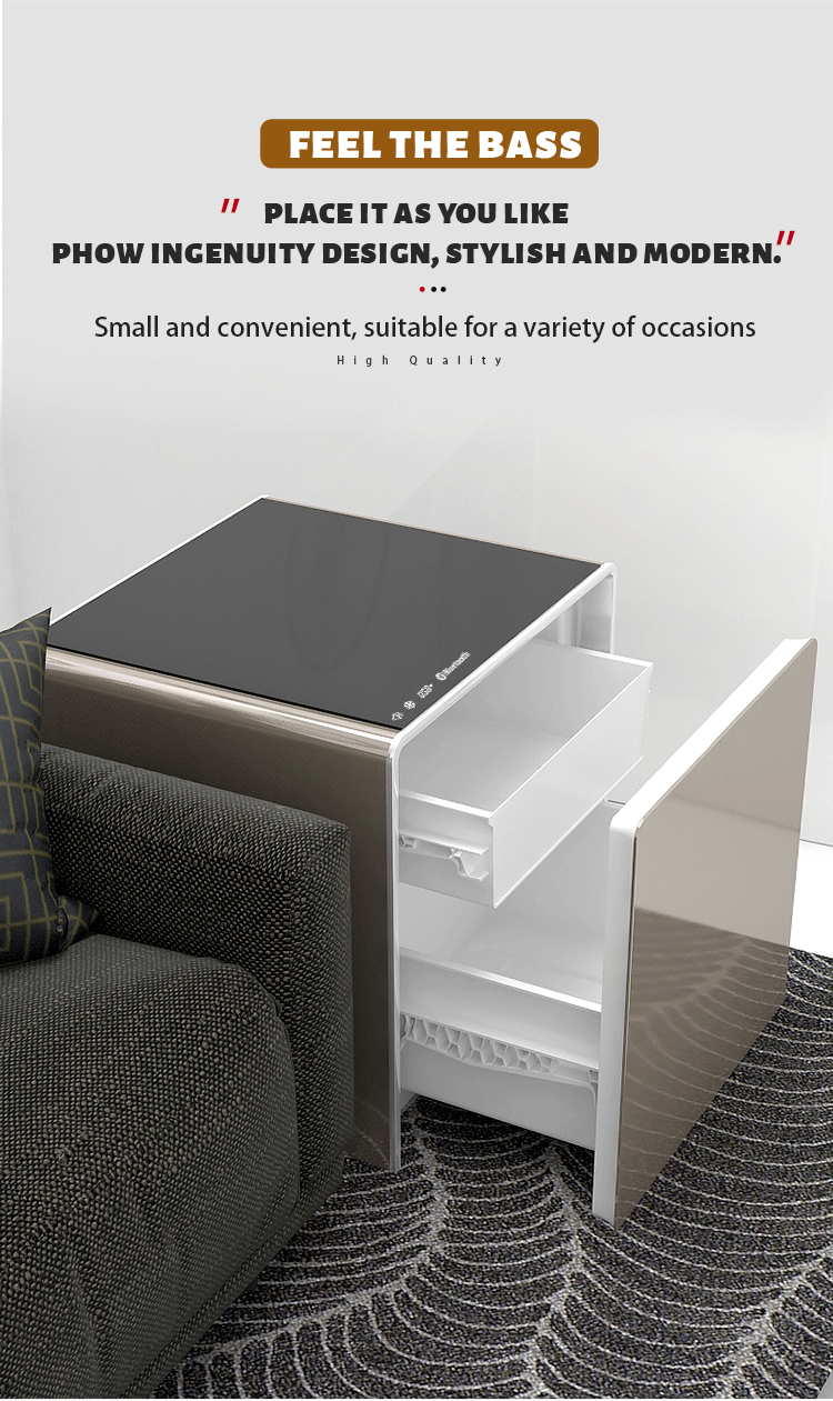Table Simple Ref Mini Smart Refrigerator Coffee Table with Built-in 30L Refrigerator Dr ...