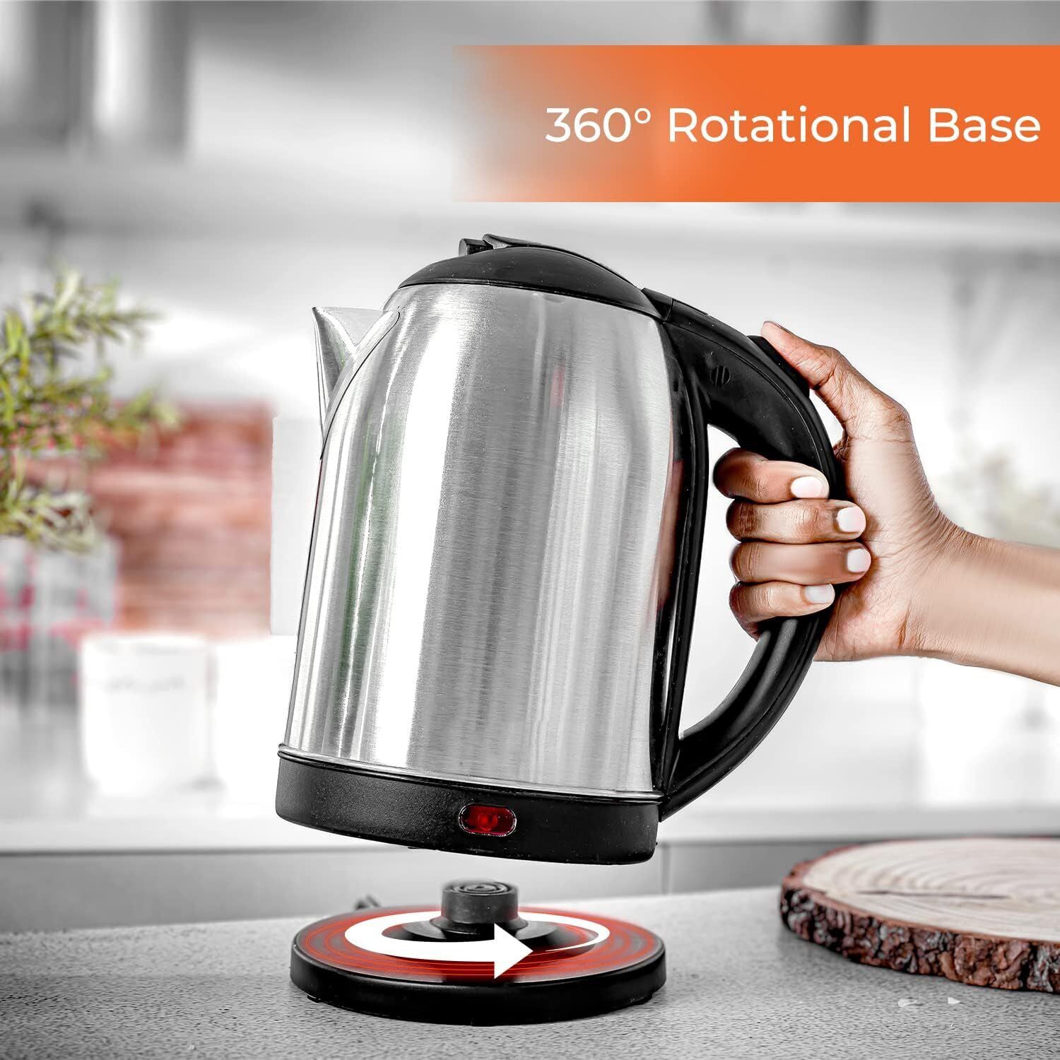 Emjoi 1.8L Elegant Electric Steel Kettle with Boil Dry Protection and Easy Cleaning - 1500W