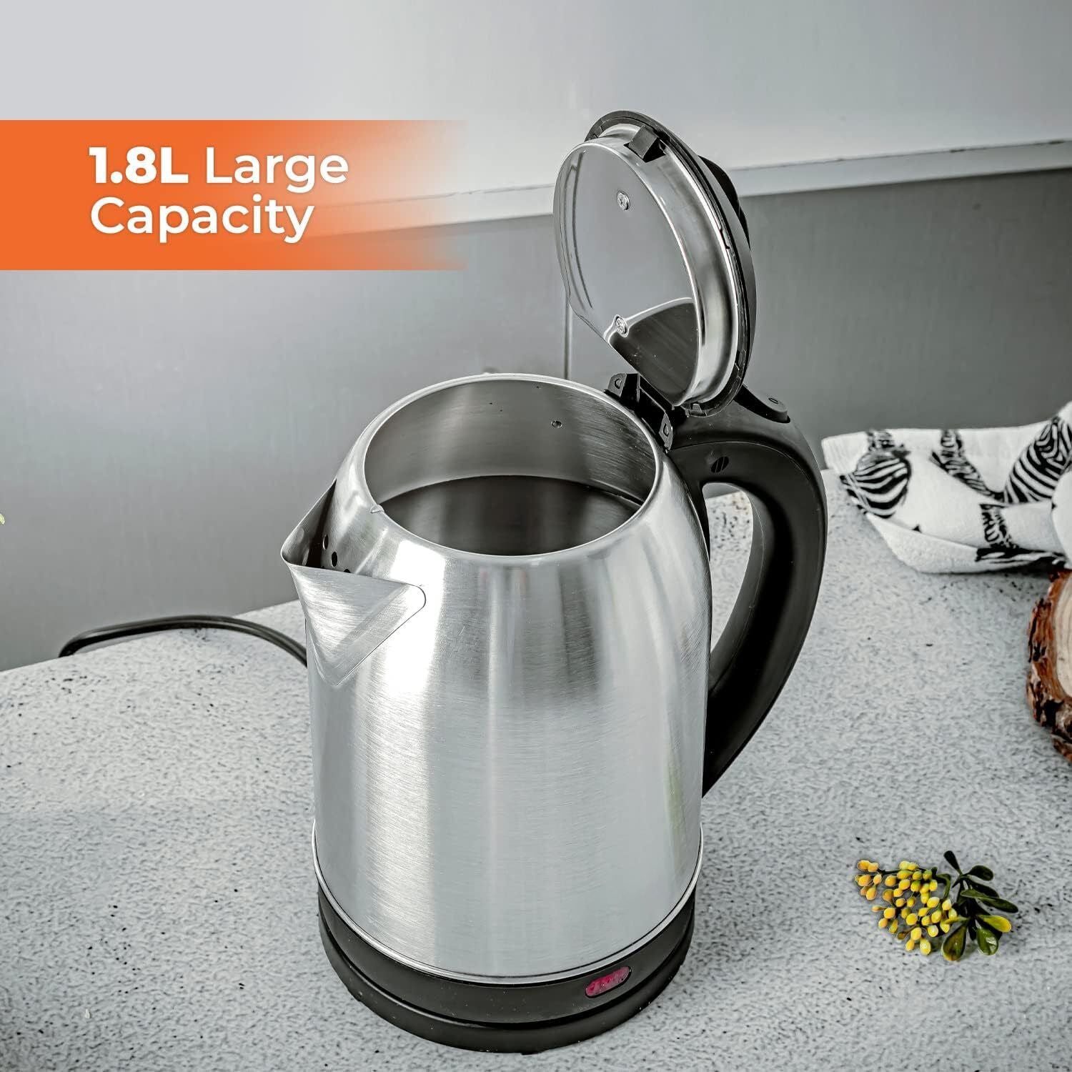 Emjoi 1.8L Elegant Electric Steel Kettle with Boil Dry Protection and Easy Cleaning - 1500W