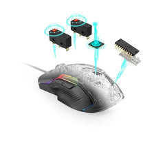 uRage Reaper 600 RGB Gaming Mouse 32000 DPI Optical Sensor, 8 Programmable Keys, 1000Hz Polling Rate, Ultra-Lightweight USB Wired