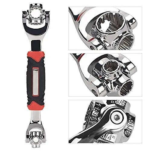 48-in-1 Multifunction Universal Wrench with 360° Rotating Head, Adjustable Socket Spanner Tool, High Torque Steel Ratchet Wrench for Home, Car Repair & Workshop Use