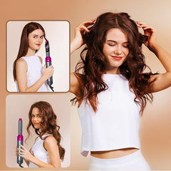 1000W 5-in-1 Hot Air Brush Hair Styler Set with 4 Styling Attachments, 30mm Spiral Curler, Blower, Curler Brush, Multi-Function Brush, 3 Heat Settings & UK Plug