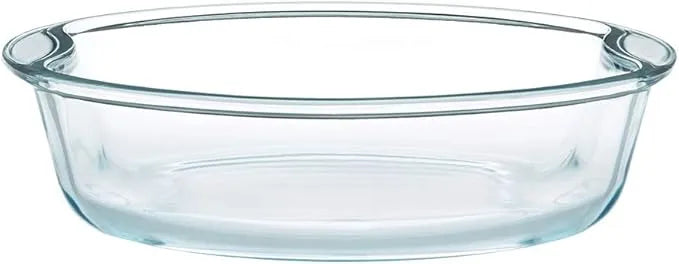 Borosil Round Glass Baking Dish 2.5 Litre Microwave Safe Oven Safe Transparent Heat Resistant Glass Cookware