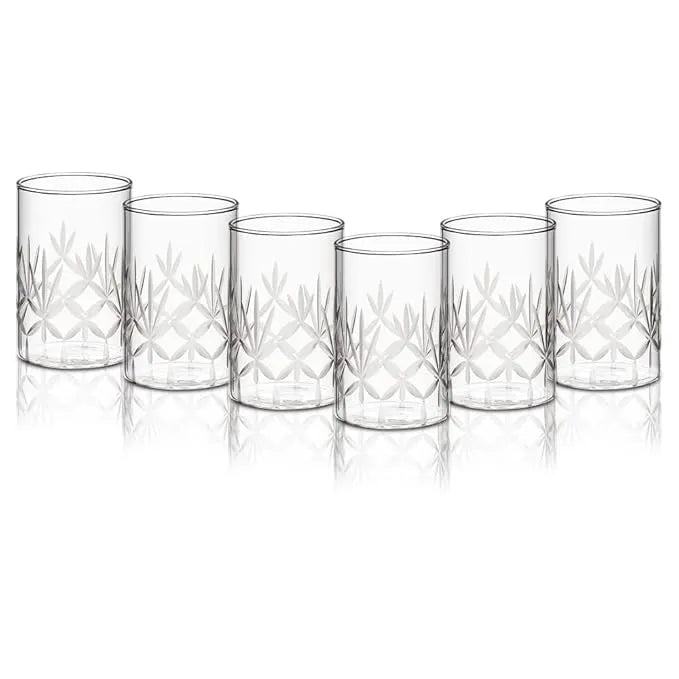 Borosil Meadow Vision Glass Set of 6 pcs - 350 ml |  Heat Resistant Borosil Glass Tumblers Microwave, Oven & Freezer