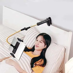 Adjustable Multifunction Desktop Phone & Tablet Stand with 360° Rotating Arm, Anti-Shake Clamp Mount, Foldable Alloy Extension Rod and Universal Device Holder