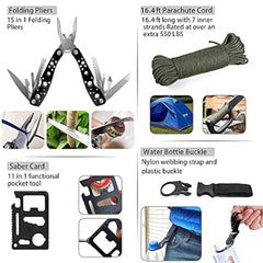 100-in-1 Tactical Emergency First Aid & Survival Kit with Storage Bag for Outdoor, Camping & Travel