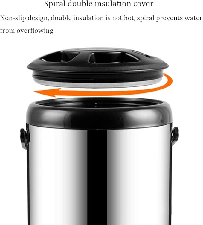 Portable St. Steel Insulated Beverage Dispenser Flask Bucket with Tap & Elevated Base - 16L