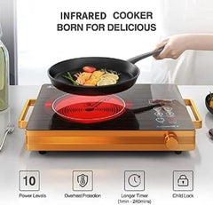 SO SMART S-288 3500W Premium Infrared Cooker with Double Layer Large Coil, Smart Touch & Knob Control, Crystal Glass Heating Plate, Multi-Function Electric Cooker with Timer & Digital Display