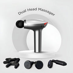 Double Head Electric Fascial Massager with 10 Speed Levels, 4 Massage Heads & Type-C Charging for Deep Tissue Muscle Relaxation for Neck, Back & Body