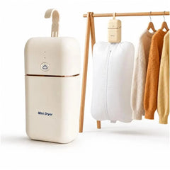 Portable Mini Clothes Dryer with Foldable Drying Bag, 4-Hour Drying, 1-Hour UV Function, Rotating Hanging Handle & Integrated Storage