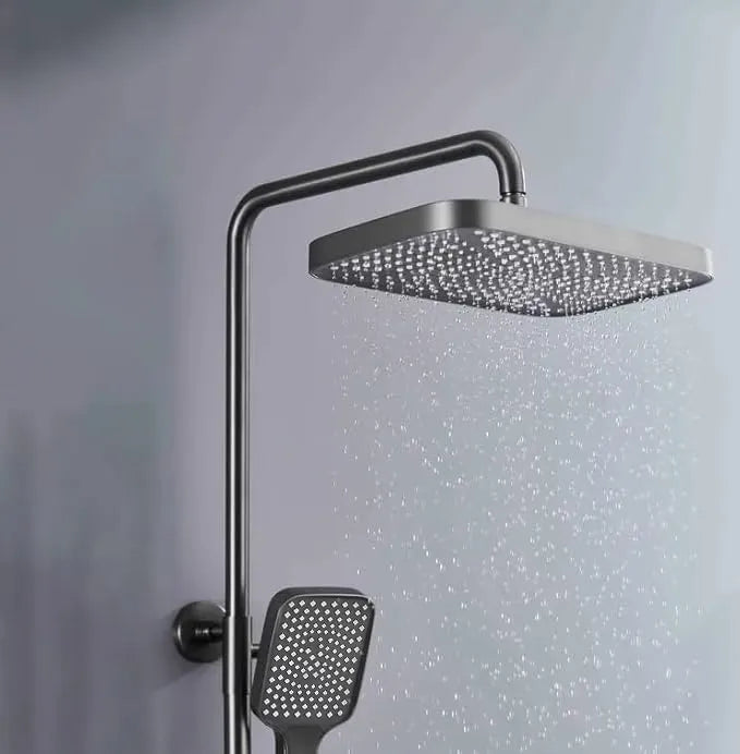 Elegant Thermostatic Shower System with Rainfall Shower Head, Tub Spout, Bidet Spray, Handheld Sprayer & 360° Rotatable Design