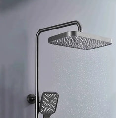Elegant Thermostatic Shower System with Rainfall Shower Head, Tub Spout, Bidet Spray, Handheld Sprayer & 360° Rotatable Design
