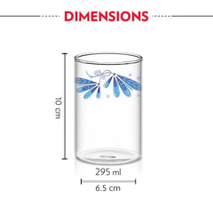 Borosil Vision Premium Borosilicate Glass Drinking Tumblers Set of 6 - 295 ml (Twilight)