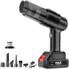 High Power Cordless Handheld Rechargeable Vacuum Cleaner with Rechargeable 24V Lithium Battery, 0.4L Dust Cup, HEPA Filter, and Multiple Nozzle Attachments for Car, Home & Office