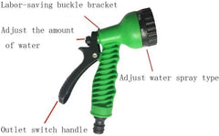 بكرة خرطوم حديقة خارجية مرنة قابلة للتمدد بطول 15 مترًا مع فوهة رش بسبعة أوضاع