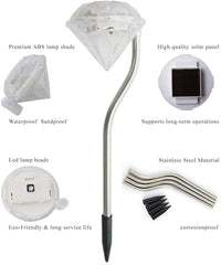 Pack of 4 LED Color Changing Solar Power Diamond Shaped Garden light.
