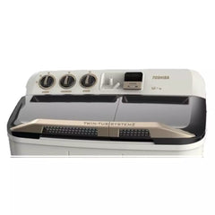 Toshiba Twin Tub Washer, 7kg Washing Capacity, 4.6kg Drying Capacity, VH-H80WB - White/Grey