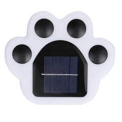 Paw Shape Decorative Solar Garden Light - Set of 4 Pieces - with Automatic Light Sensor &  Polysilicon Solar Panel - Rechargeable & Waterproof for Outdoor Lawn Pathway