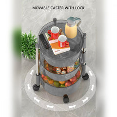 Transparent Multi Layer Rotating Storage Basket Rack with Removable Baskets