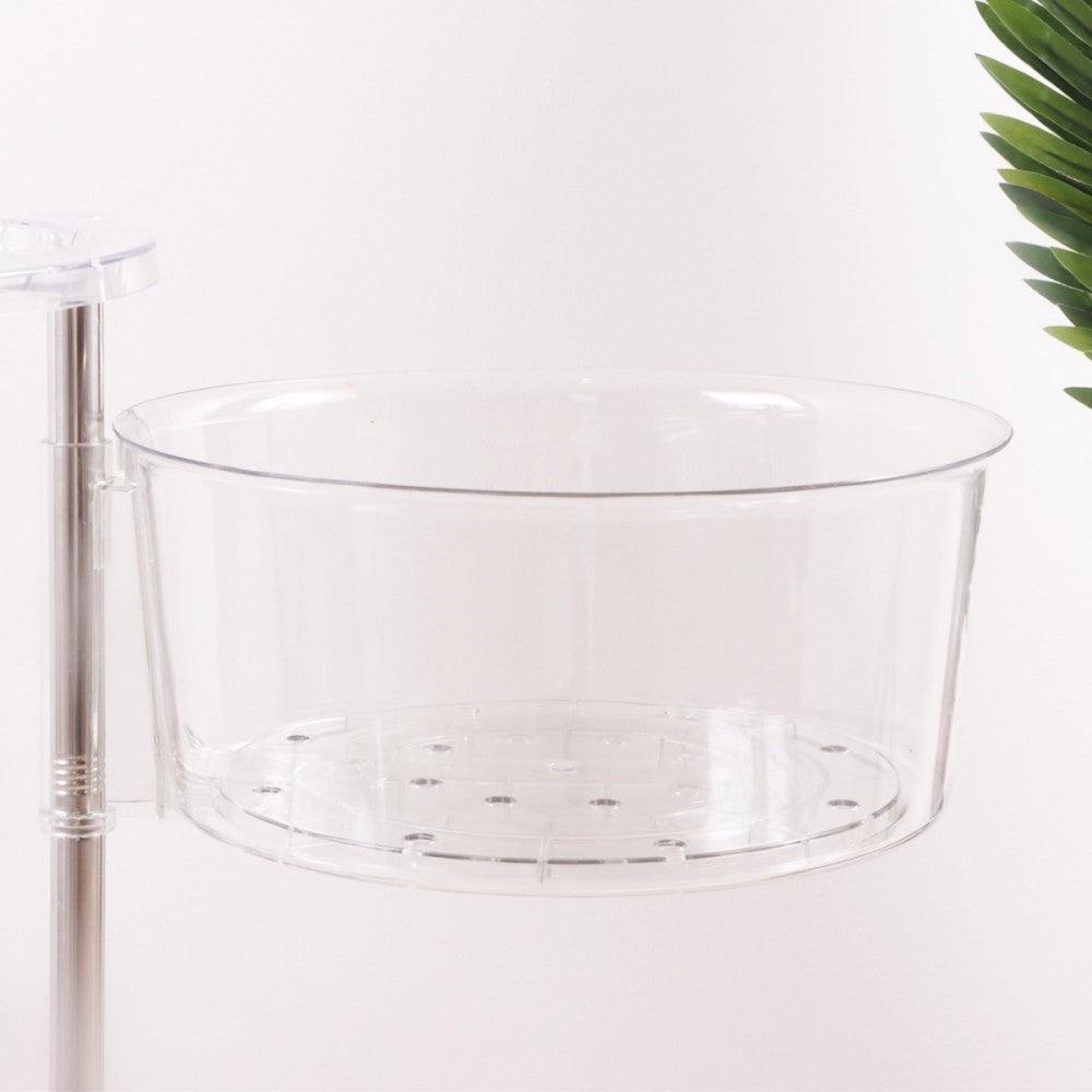 Transparent Multi Layer Rotating Storage Basket Rack with Removable Baskets