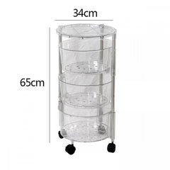 Transparent Multi Layer Rotating Storage Basket Rack with Removable Baskets