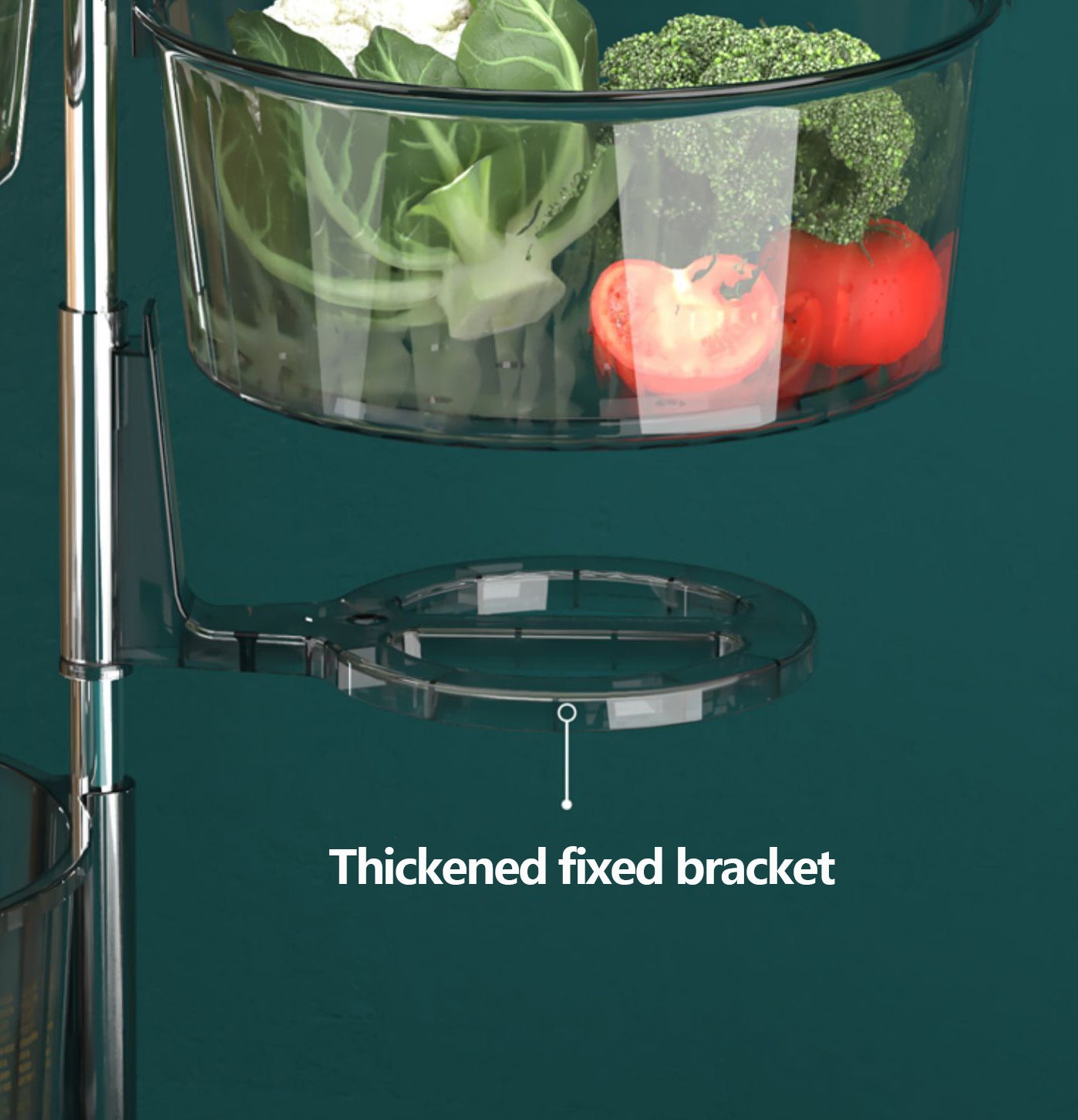 Transparent Multi Layer Rotating Storage Basket Rack with Removable Baskets
