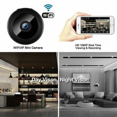 كاميرا صغيرة عالية الدقة 1080 بكسل لاسلكية مزودة بتقنية واي فاي مع كشف الحركة، ودوران 360 درجة ورؤية ليلية