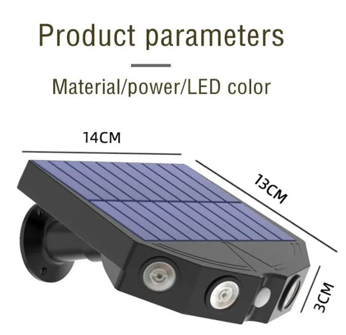 Set of 2 Smart Motion Sensor LED Solar Outdoor Security Light - Waterproof, Frost Resistant, and Ene