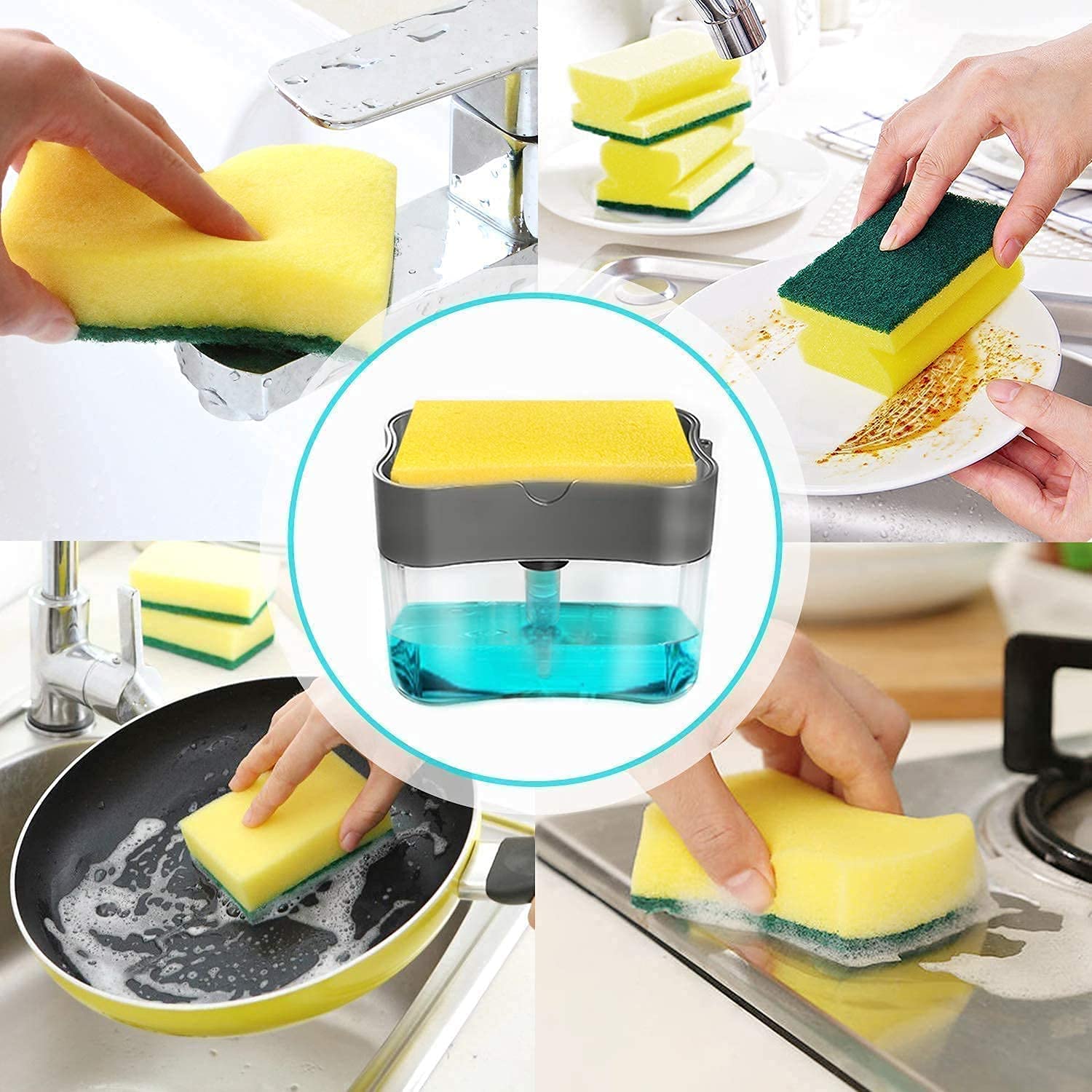 Dishwash Liquid Dispenser Pump & Sponge Holder
