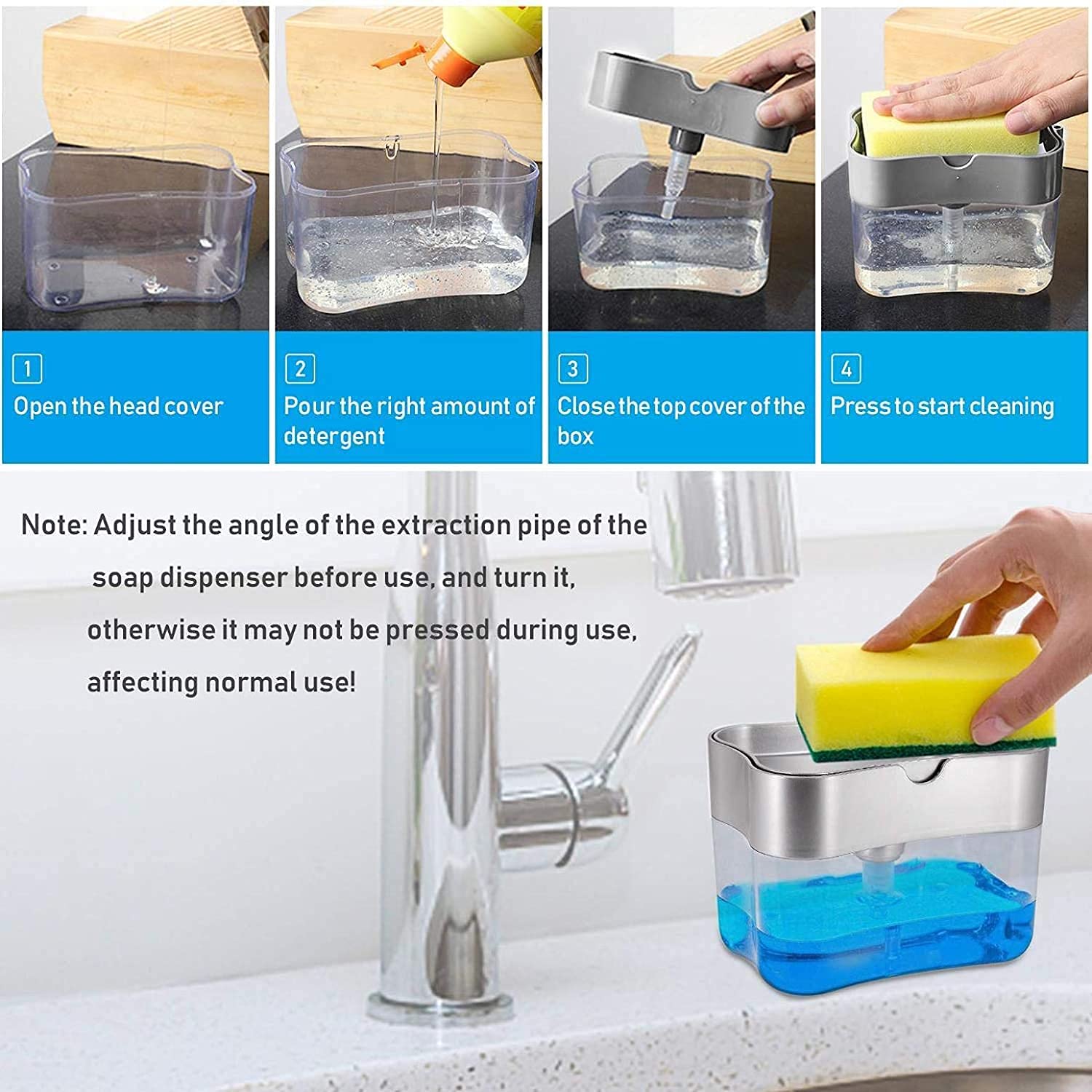 Dishwash Liquid Dispenser Pump & Sponge Holder