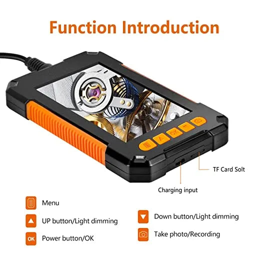 Industrial Endoscope Inspection Camera with 8mm Lens & 4.3â Screen & 10mtr Cable