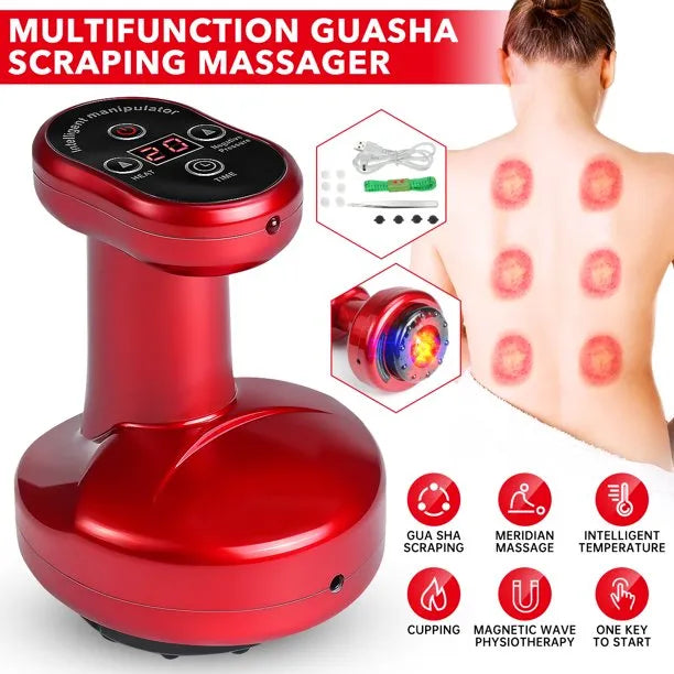 Portable Gua Sha Suction Cupping Scraping Massager with Heating - Rechargeable (Assorted Colors)